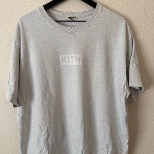Kith Men's Gray Short Sleeve Tee Shirt White Logo Size XXL